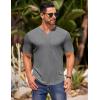 COOFANDY Mens Muscle T-Shirts V-Neck Slim Fit Workout Shirt Short Sleeve Longline Gym Athletic Tee Shirts(Grey)