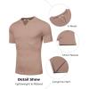 COOFANDY Mens Muscle T-Shirts V-Neck Slim Fit Workout Shirt Short Sleeve Longline Gym Athletic Tee Shirts(Khaki)