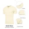 COOFANDY Mens Muscle T-Shirts V-Neck Slim Fit Workout Shirt Short Sleeve Longline Gym Athletic Tee Shirts(Light Beige)