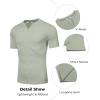 COOFANDY Mens Muscle T-Shirts V-Neck Slim Fit Workout Shirt Short Sleeve Longline Gym Athletic Tee Shirts(Light Green)