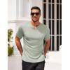 COOFANDY Mens Muscle T-Shirts V-Neck Slim Fit Workout Shirt Short Sleeve Longline Gym Athletic Tee Shirts(Light Green)