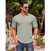 COOFANDY Mens Muscle T-Shirts V-Neck Slim Fit Workout Shirt Short Sleeve Longline Gym Athletic Tee Shirts(Light Green)