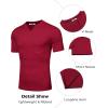 COOFANDY Mens Muscle T-Shirts V-Neck Slim Fit Workout Shirt Short Sleeve Longline Gym Athletic Tee Shirts(Wine Red)