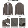COOFANDY Men’s Overshirt Shacket Jacket Mens Textured Button Down Long Sleeve Shirts Fashion Jacket(Dark Grey)