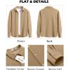 COOFANDY Men’s Overshirt Shacket Jacket Mens Textured Button Down Long Sleeve Shirts Fashion Jacket(Khaki)