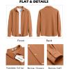 COOFANDY Men’s Overshirt Shacket Jacket Mens Textured Button Down Long Sleeve Shirts Fashion Jacket(Light Brown)