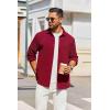 COOFANDY Men’s Overshirt Shacket Jacket Mens Textured Button Down Long Sleeve Shirts Fashion Jacket(Wine Red)