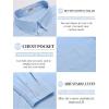 COOFANDY Men’s Oxford Shirts Long Sleeve Casual Button Down Shirts Band Collar Dress Shirt with Pocket(Light Blue)