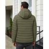 COOFANDY Mens Packable Puffer Jacket Lightweight Hooded Insulated Winter Coat Windproof Zipper Down Jacket(Army Green)