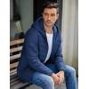 COOFANDY Mens Packable Puffer Jacket Lightweight Hooded Insulated Winter Coat Windproof Zipper Down Jacket(Blue)
