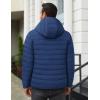 COOFANDY Mens Packable Puffer Jacket Lightweight Hooded Insulated Winter Coat Windproof Zipper Down Jacket(Blue)
