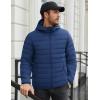COOFANDY Mens Packable Puffer Jacket Lightweight Hooded Insulated Winter Coat Windproof Zipper Down Jacket(Blue)