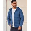 COOFANDY Mens Packable Puffer Jacket Lightweight Hooded Insulated Winter Coat Windproof Zipper Down Jacket(Denim Blue)