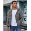 COOFANDY Mens Packable Puffer Jacket Lightweight Hooded Insulated Winter Coat Windproof Zipper Down Jacket(Gray)