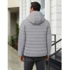 COOFANDY Mens Packable Puffer Jacket Lightweight Hooded Insulated Winter Coat Windproof Zipper Down Jacket(Light Gray)