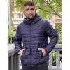 COOFANDY Mens Packable Puffer Jacket Lightweight Hooded Insulated Winter Coat Windproof Zipper Down Jacket(Navy Blue)