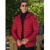 COOFANDY Mens Packable Puffer Jacket Lightweight Hooded Insulated Winter Coat Windproof Zipper Down Jacket(Red)