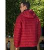 COOFANDY Mens Packable Puffer Jacket Lightweight Hooded Insulated Winter Coat Windproof Zipper Down Jacket(Red)