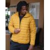 COOFANDY Mens Packable Puffer Jacket Lightweight Hooded Insulated Winter Coat Windproof Zipper Down Jacket(Yellow)