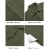 COOFANDY Men’s Polar Fleece Shirt Jacket Long Sleeve Casual Button Down Shirts Shacket with Pockets(Army Green)