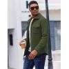COOFANDY Men’s Polar Fleece Shirt Jacket Long Sleeve Casual Button Down Shirts Shacket with Pockets(Army Green)