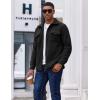 COOFANDY Men’s Polar Fleece Shirt Jacket Long Sleeve Casual Button Down Shirts Shacket with Pockets(Black)