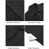 COOFANDY Men’s Polar Fleece Shirt Jacket Long Sleeve Casual Button Down Shirts Shacket with Pockets(Black)
