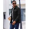 COOFANDY Men’s Polar Fleece Shirt Jacket Long Sleeve Casual Button Down Shirts Shacket with Pockets(Black)