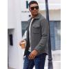 COOFANDY Men’s Polar Fleece Shirt Jacket Long Sleeve Casual Button Down Shirts Shacket with Pockets(Gray)