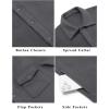 COOFANDY Men’s Polar Fleece Shirt Jacket Long Sleeve Casual Button Down Shirts Shacket with Pockets(Gray)