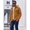 COOFANDY Men’s Polar Fleece Shirt Jacket Long Sleeve Casual Button Down Shirts Shacket with Pockets(Light Brown)