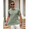 COOFANDY Men’s Polo Shirt Golf Quick Dry Performance Short Sleeve Moisture Wicking Athletic Polo Collared Tennis T-Shirt(Army Green)