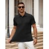 COOFANDY Men’s Polo Shirt Golf Quick Dry Performance Short Sleeve Moisture Wicking Athletic Polo Collared Tennis T-Shirt(Black)