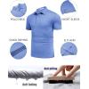 COOFANDY Men’s Polo Shirt Golf Quick Dry Performance Short Sleeve Moisture Wicking Athletic Polo Collared Tennis T-Shirt(Blue)