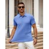 COOFANDY Men’s Polo Shirt Golf Quick Dry Performance Short Sleeve Moisture Wicking Athletic Polo Collared Tennis T-Shirt(Blue)