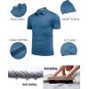 COOFANDY Men’s Polo Shirt Golf Quick Dry Performance Short Sleeve Moisture Wicking Athletic Polo Collared Tennis T-Shirt(Dark Blue)