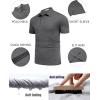 COOFANDY Men’s Polo Shirt Golf Quick Dry Performance Short Sleeve Moisture Wicking Athletic Polo Collared Tennis T-Shirt(Dark Gray)