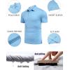 COOFANDY Men’s Polo Shirt Golf Quick Dry Performance Short Sleeve Moisture Wicking Athletic Polo Collared Tennis T-Shirt(Light Blue)