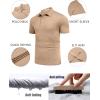 COOFANDY Men’s Polo Shirt Golf Quick Dry Performance Short Sleeve Moisture Wicking Athletic Polo Collared Tennis T-Shirt(Light Brown)
