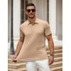 COOFANDY Men’s Polo Shirt Golf Quick Dry Performance Short Sleeve Moisture Wicking Athletic Polo Collared Tennis T-Shirt(Light Brown)