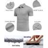 COOFANDY Men’s Polo Shirt Golf Quick Dry Performance Short Sleeve Moisture Wicking Athletic Polo Collared Tennis T-Shirt(Light Gray)