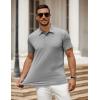 COOFANDY Men’s Polo Shirt Golf Quick Dry Performance Short Sleeve Moisture Wicking Athletic Polo Collared Tennis T-Shirt(Light Gray)