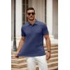 COOFANDY Men’s Polo Shirt Golf Quick Dry Performance Short Sleeve Moisture Wicking Athletic Polo Collared Tennis T-Shirt(Pure Blue)