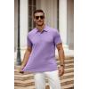 COOFANDY Men’s Polo Shirt Golf Quick Dry Performance Short Sleeve Moisture Wicking Athletic Polo Collared Tennis T-Shirt(Purple)