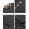 COOFANDY Men’s Polo Shirt Long Sleeve Casual Button Polo Tee Plaid Collared Golg Shirt with Pocket(Charcoal Grey)