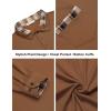 COOFANDY Men’s Polo Shirt Long Sleeve Casual Button Polo Tee Plaid Collared Golg Shirt with Pocket(Light Brown)