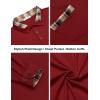 COOFANDY Men’s Polo Shirt Long Sleeve Casual Button Polo Tee Plaid Collared Golg Shirt with Pocket(Red)
