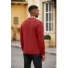 COOFANDY Men’s Polo Shirt Long Sleeve Casual Button Polo Tee Plaid Collared Golg Shirt with Pocket(Red)