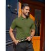 COOFANDY Men’s Polo Shirts Short Sleeve Moisture Wicking Golf Shirt Fashion Casual Collared T-Shirt(Army Green)