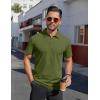 COOFANDY Men’s Polo Shirts Short Sleeve Moisture Wicking Golf Shirt Fashion Casual Collared T-Shirt(Army Green)